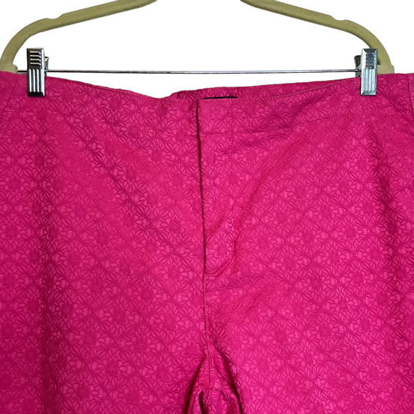 NYDJ Womens Skimmer Capri Pants Size 14 Pink Textured Lift x Tuck Technology - Picture 2 of 7